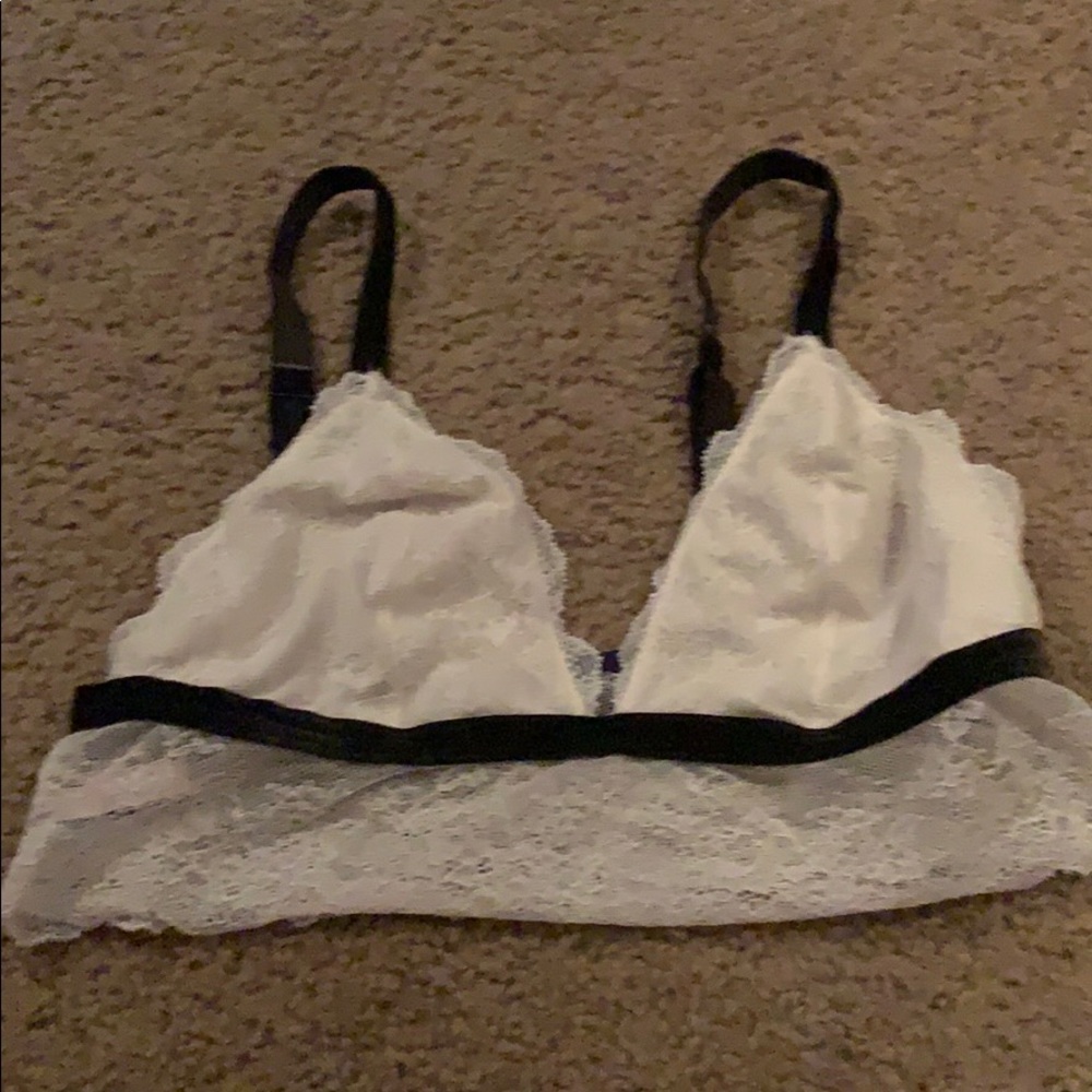 Beautiful romantic white and black bralette